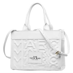 New Marc Jacobs The Tote Bag Monogram White Medium Purse Handbag